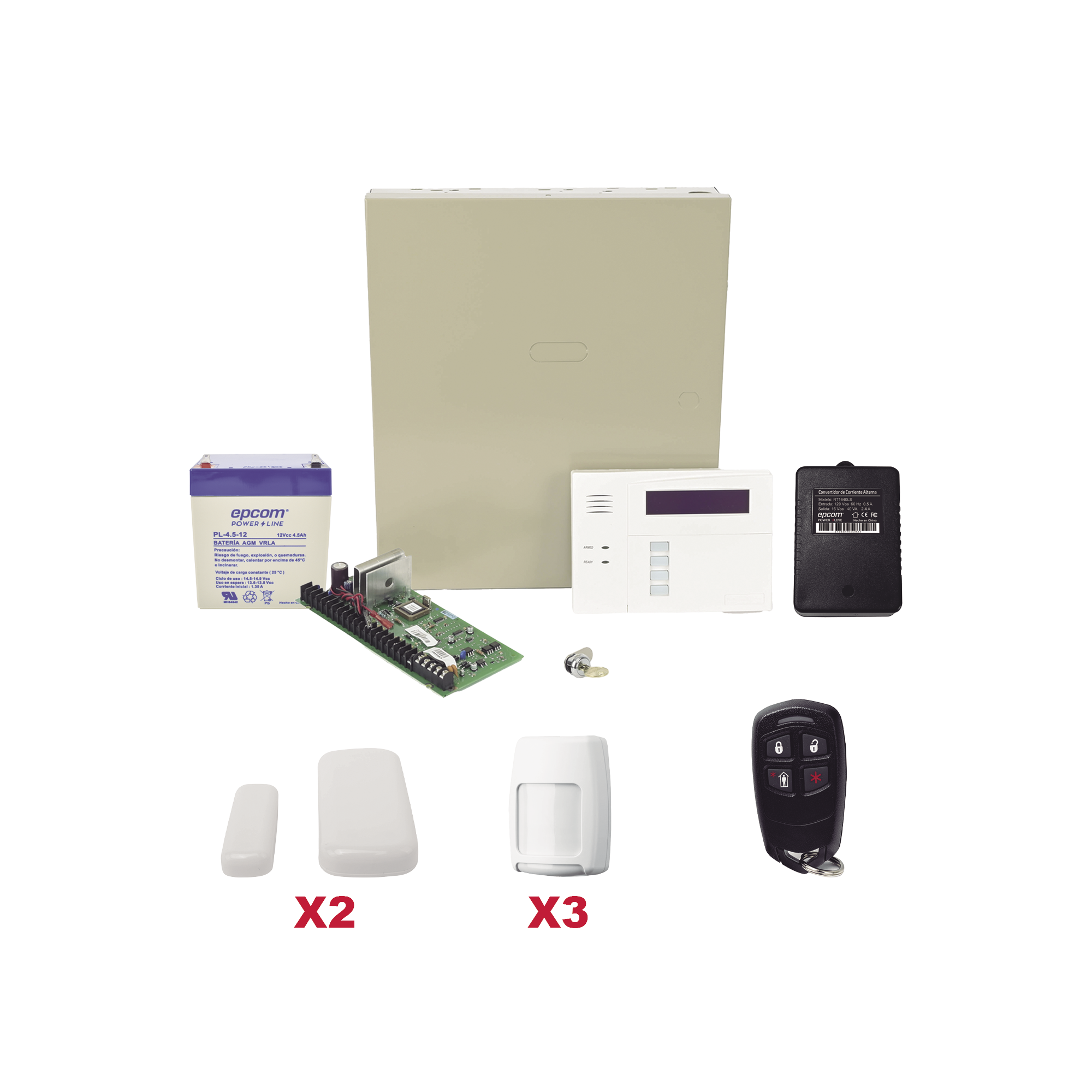 Kit inalÃ¡mbrico de panel VISTA48 con teclado 6160RF receptor inalÃ¡mbrico, 2 contactos 5800MINI, 3 PIR 5800PIR, 1 Control remoto 58344, Bateria y transformador