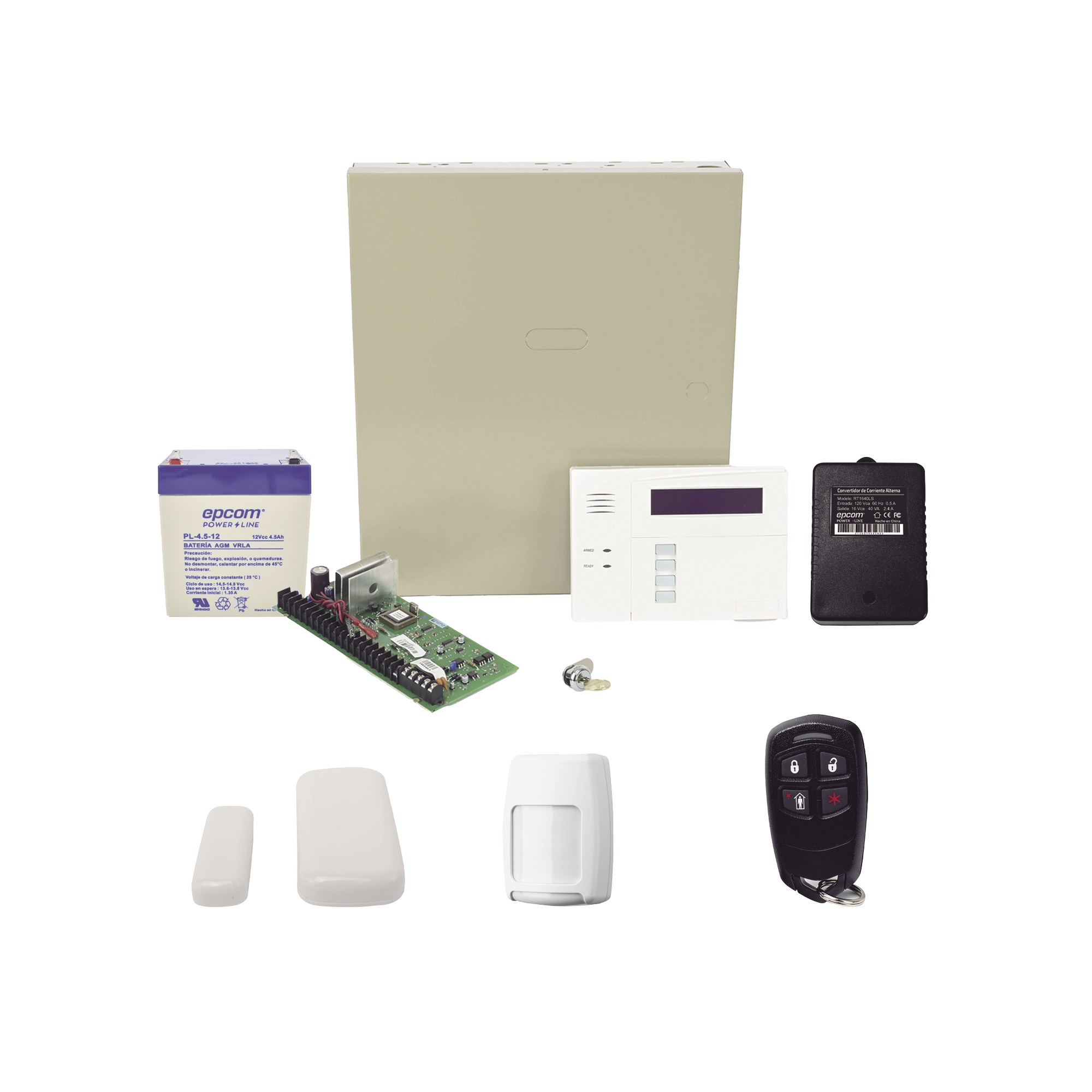 Kit inalÃ¡mbrico de panel VISTA48 con teclado 6160RF receptor inalÃ¡mbrico, 2 contactos magneticos, 1 PIR 5800PIR, 1 Control Remoto 58344, BaterÃ­a y Transformador