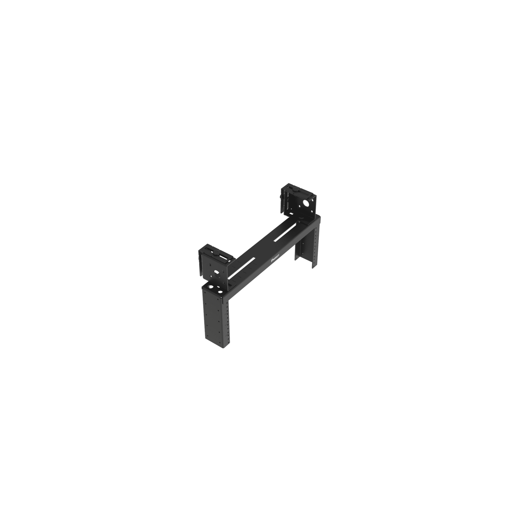 Rack de DistribuciÃ³n AÃ©reo de 2 Postes PanZoneÂ®, Rieles Roscados #12-24, de 4 UR, Color Negro