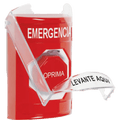 ??BotÃ³n MultipropÃ³sito, Color Rojo, De Superficie, Con Tapa De Policarbonato, Con Bocina Pre Alarma, Solo Interior, Llave Para Restablecer, Texto De Emergencia, EspaÃ±ol