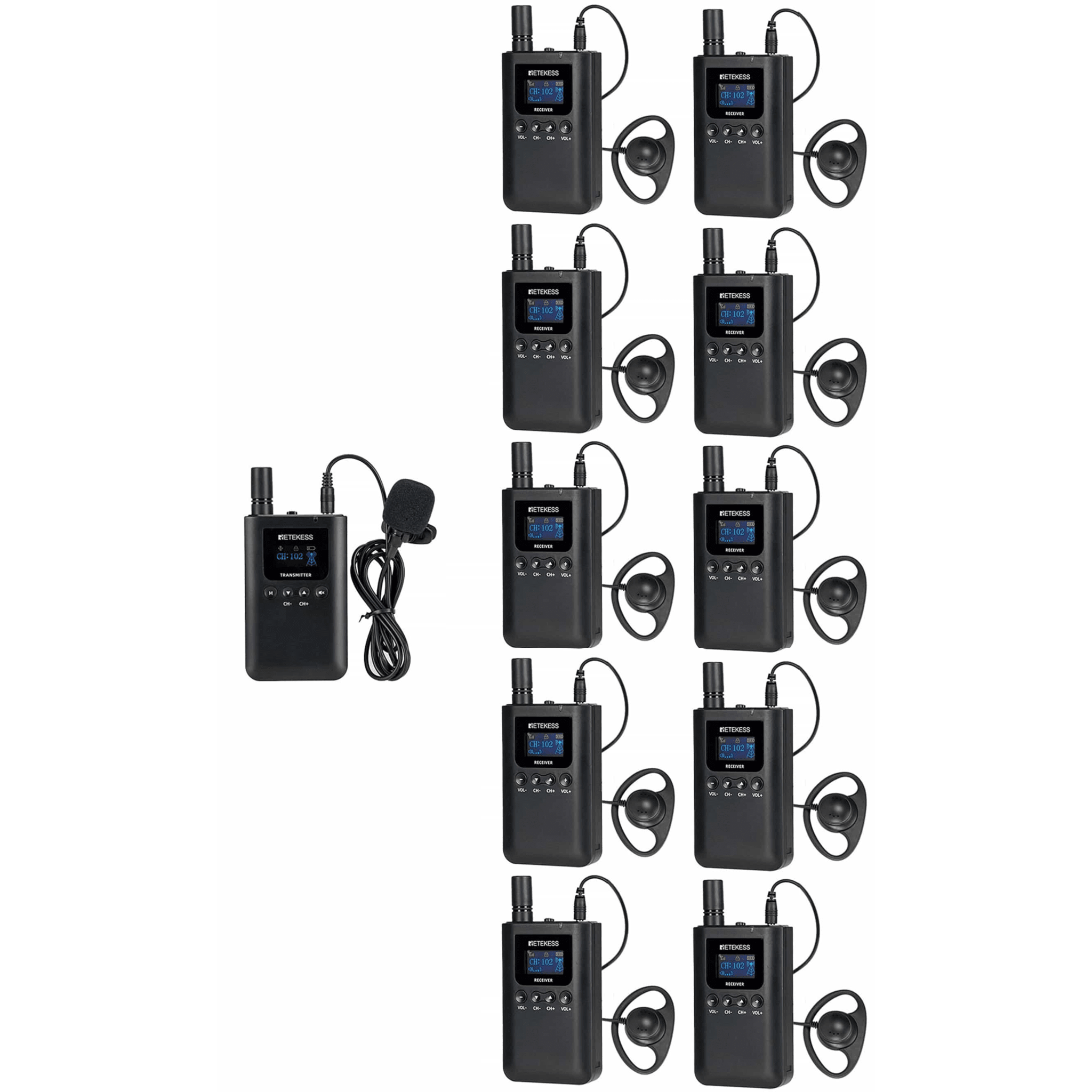Kit para guÃ­a turÃ­stico de 1 transmisor y 10 receptores