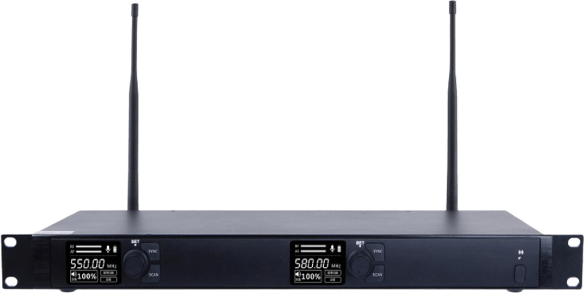 Receptor InalÃ¡mbrico Dual Canal Digital U-Band | 4 Bandas de Frecuencia (470-830 MHz) | TransmisiÃ³n Digital pi/4-DQPSK | Pantalla TFT-LCD 2.2" | Anti-Interferencia con ID Code Pilot | Salidas Balanceadas y Desbalanceadas | Ecualizacion