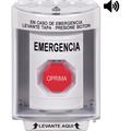 ?BotÃ³n MultipropÃ³sito, Color Blanco, De Superficie con Espaciador, C/Tapa De Policarbonato, C/Bocina Pre Alarma, Interior/Exterior, Llave Para Restablecer, Texto De Emergencia, EspaÃ±ol