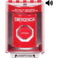 ?BotÃ³n MultipropÃ³sito, Color Rojo, De Superficie con Espaciador, C/Tapa De Policarbonato, C/Bocina Pre Alarma, Interior/Exterior, Llave Para Restablecer, Texto De Emergencia, EspaÃ±ol