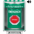 ?BotÃ³n MultipropÃ³sito, Color Verde, De Superficie con Espaciador, C/Tapa De Policarbonato, C/Bocina Pre Alarma, Interior/Exterior, Llave Para Restablecer, Texto De Emergencia, EspaÃ±ol