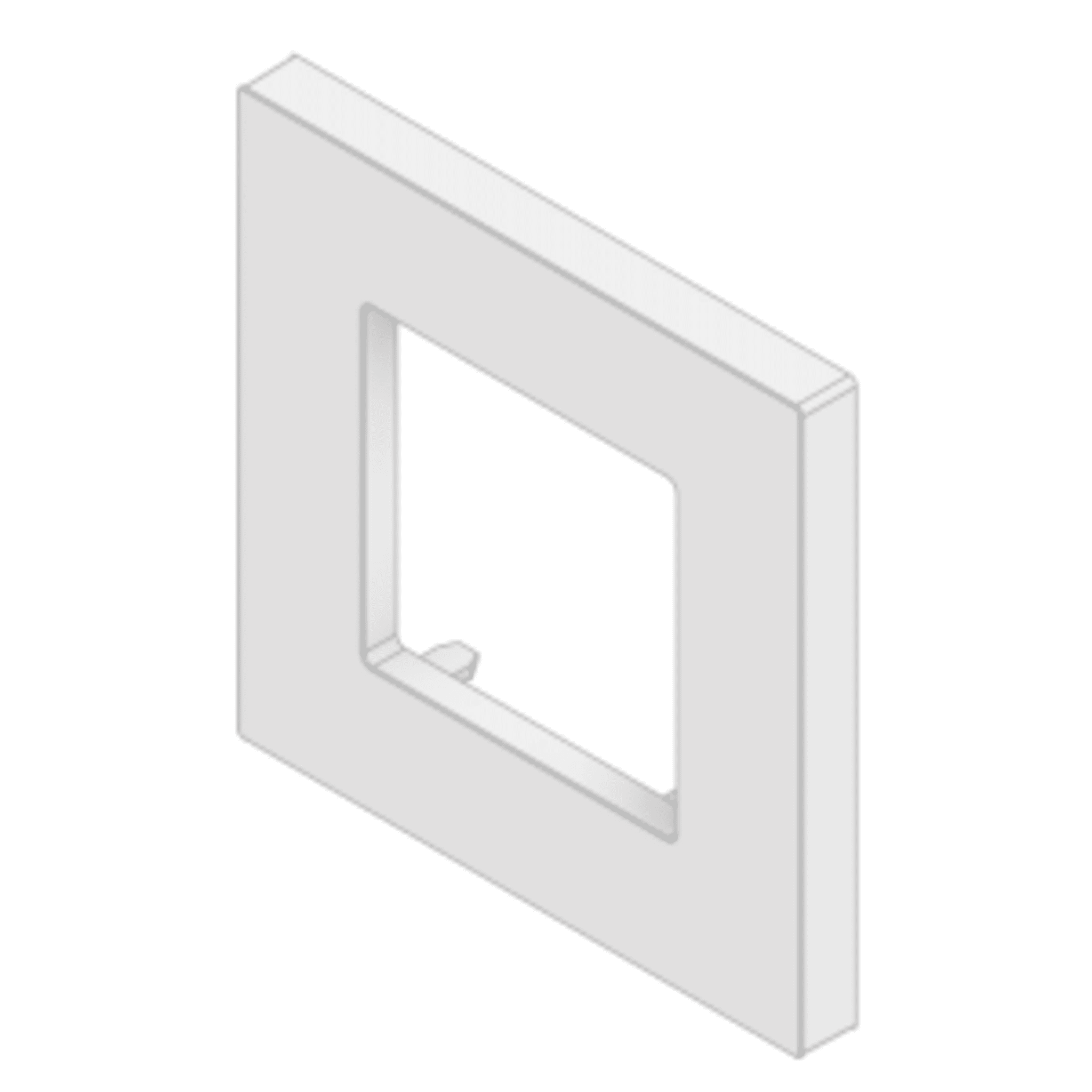 Embellecedor para Caja Europea / Dimensiones 84x84x8 mm Externas / ABS Antimicrobiano / Blanco con Efecto de Contraste / ColocaciÃ³n FÃ¡cil y RÃ¡pida