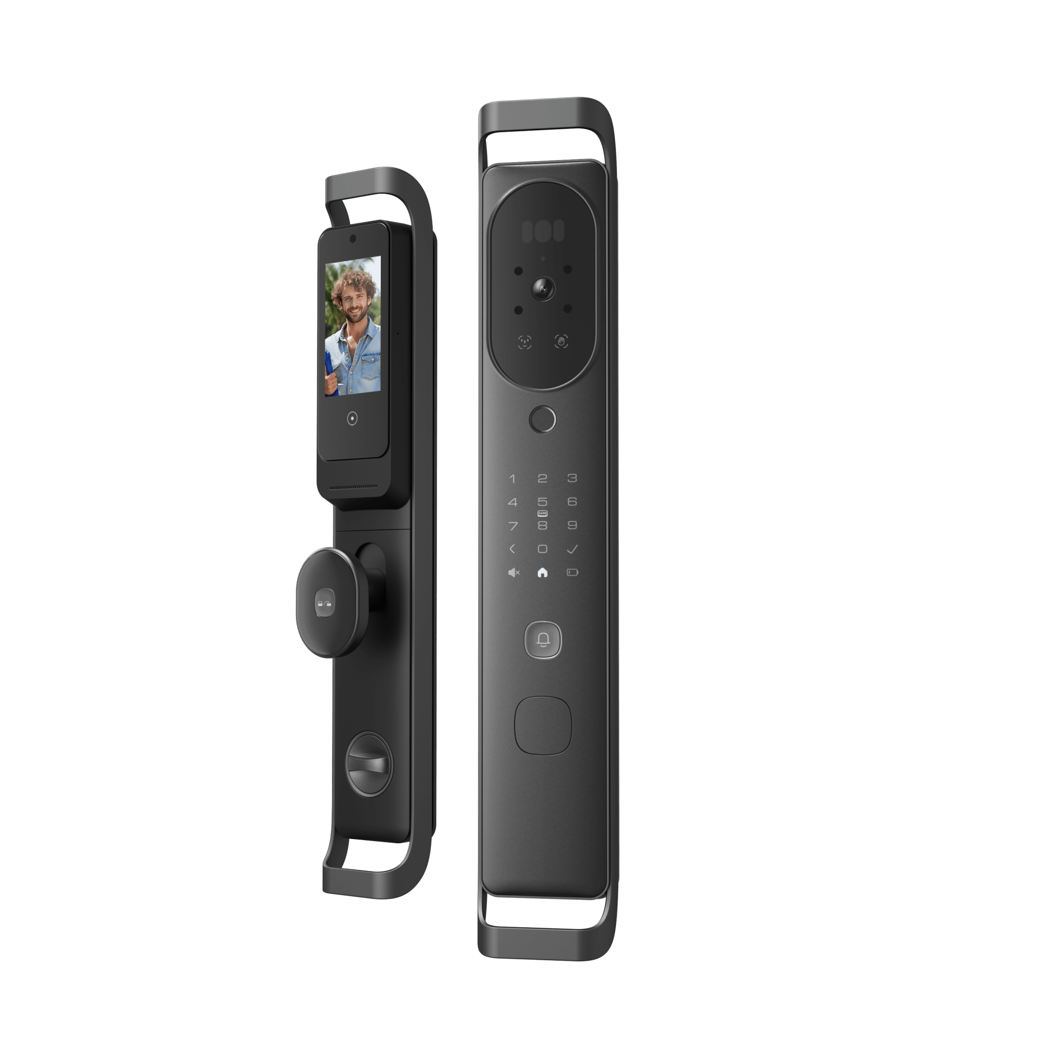 Cerradura Inteligente MultibiomÃ©trica / Reconocimiento Facial + Venas Palma + Huella Digital / Teclado NumÃ©rico + Tarjetas IC + NFC / Pantalla HD 4.5 Pulgadas / BaterÃ­a Doble 4000mAh + 2500mAh / ConexiÃ³n WiFi 2.4GHz / App Smart