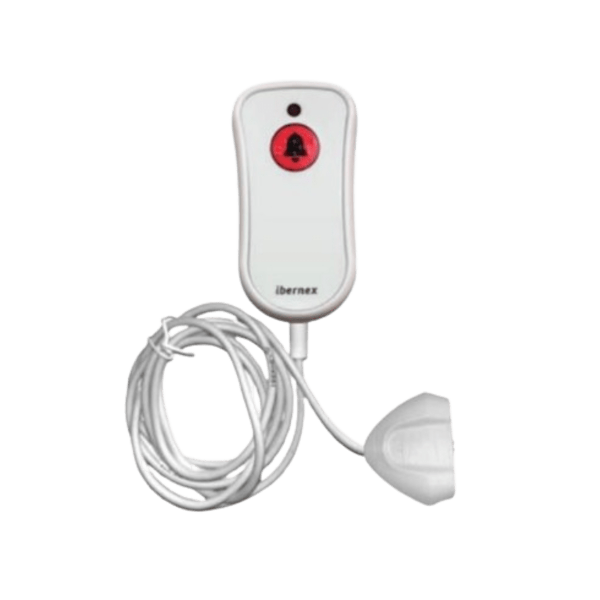 Pulsador de Cama Blanco Antibacteriano / BotÃ³n Rojo de Alarma 20mm / Conector MagnÃ©tico / ProtecciÃ³n IP67 / Cable 2m Resistente al Fuego / Libre de HalÃ³genos / Braille 'SOS'