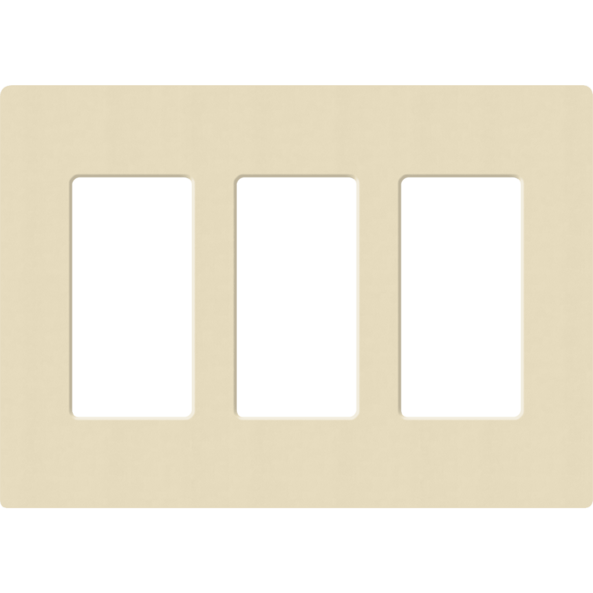 Placa de pared 3 espacios, para atenuador (dimmer), apagador Ã³ control remoto inalÃ¡mbrico LUTRON.