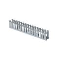 Canaleta Ranurada de PVC sinTapa, Tipo F, 23.6 mm de Ancho, 39.9 mm de Alto y 1.8 m de Largo, Color Gris